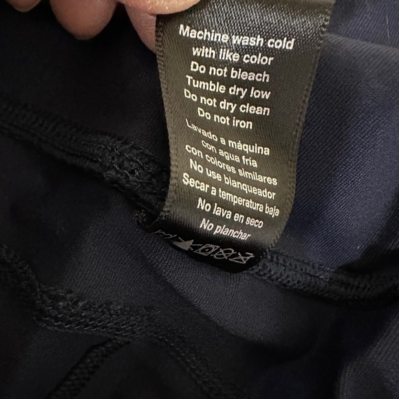 Active Life navy blue women's pull on ribbon accent leggings, sz S, GUC - Picture 5 of 6